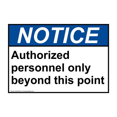 Authorized Personnel Only Beyond This Point Printable